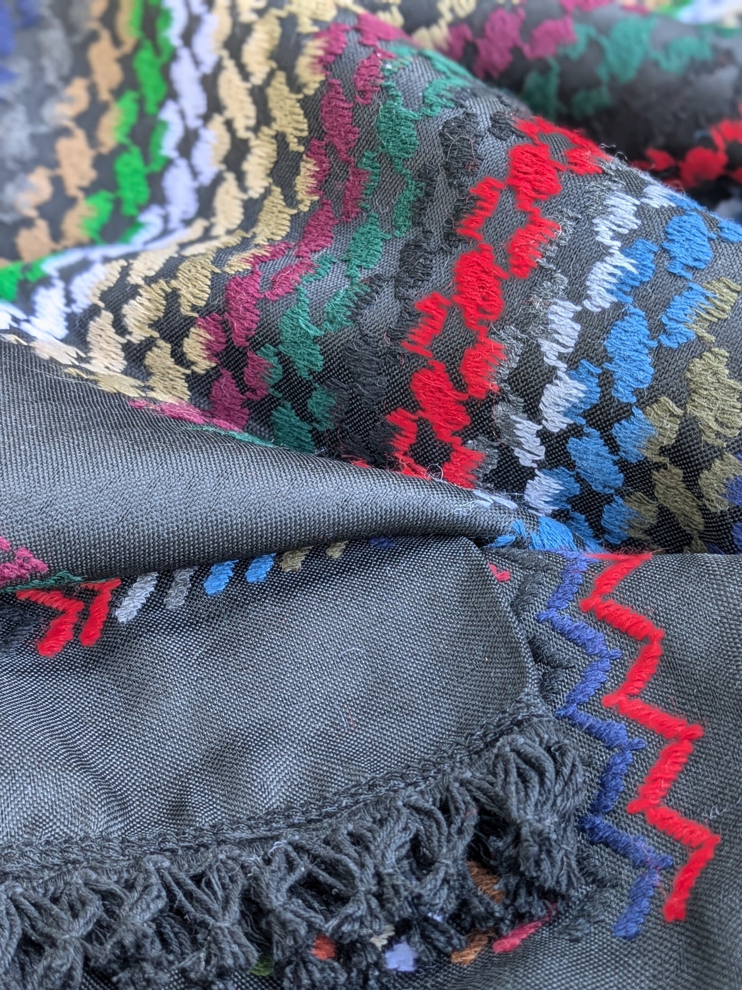 Nablus Black Rainbow Kufiya