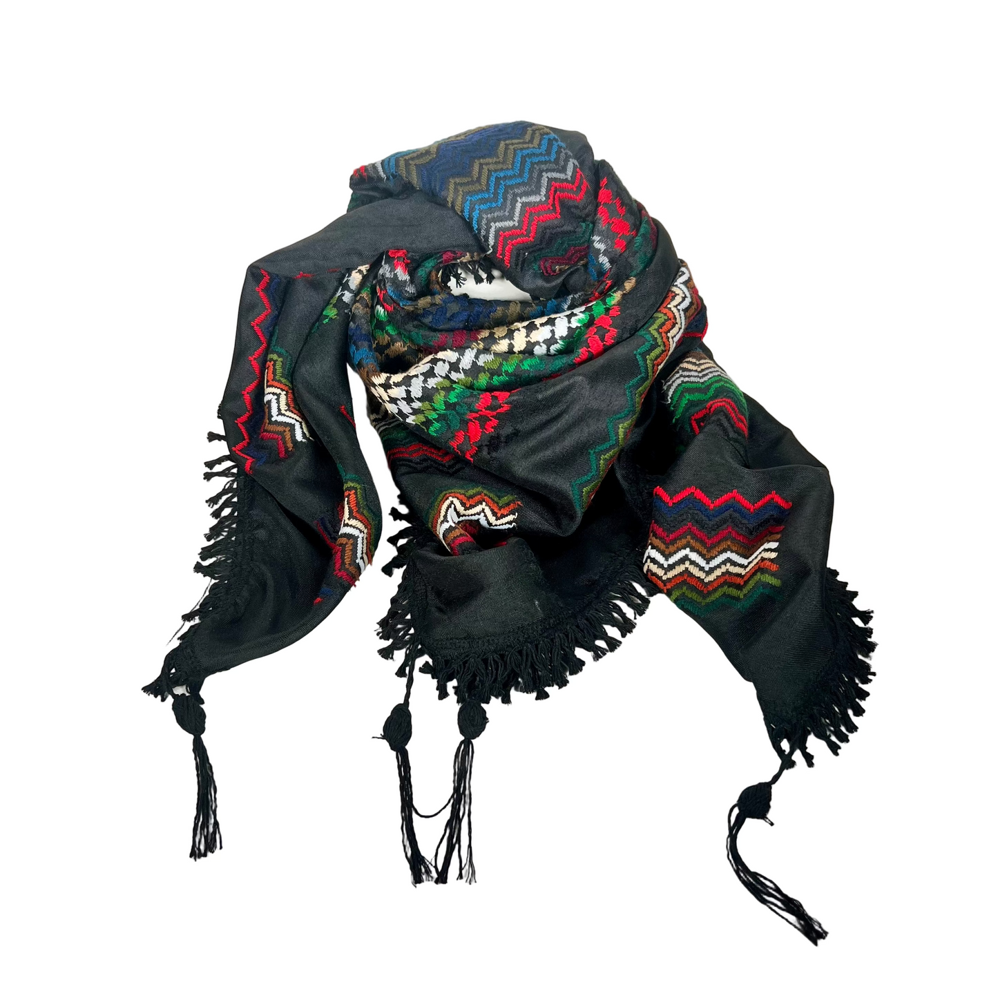 Nablus Black Rainbow Kufiya