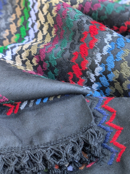 Nablus Black Rainbow Kufiya