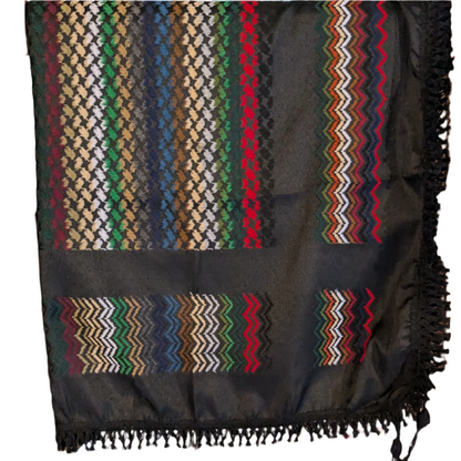 Nablus Black Rainbow Kufiya